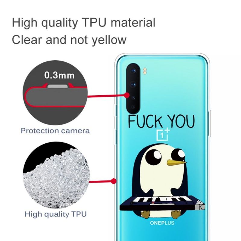 Mobilcover OnePlus Nord Penguin Piano"fuck You"