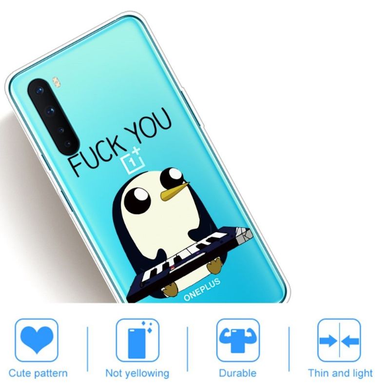 Mobilcover OnePlus Nord Penguin Piano"fuck You"