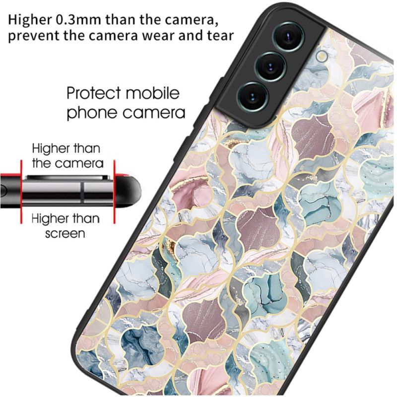 Cover Samsung Galaxy S24 Plus 5g Kontrasterende Marmor Hærdet Glas