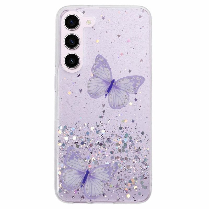 Cover Til Samsung Galaxy S24 Plus 5g Sommerfugle Pailletter