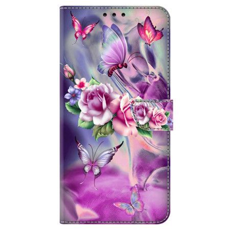 Flip Cover Samsung Galaxy S24 Plus 5g Sommerfugle Og Blomster