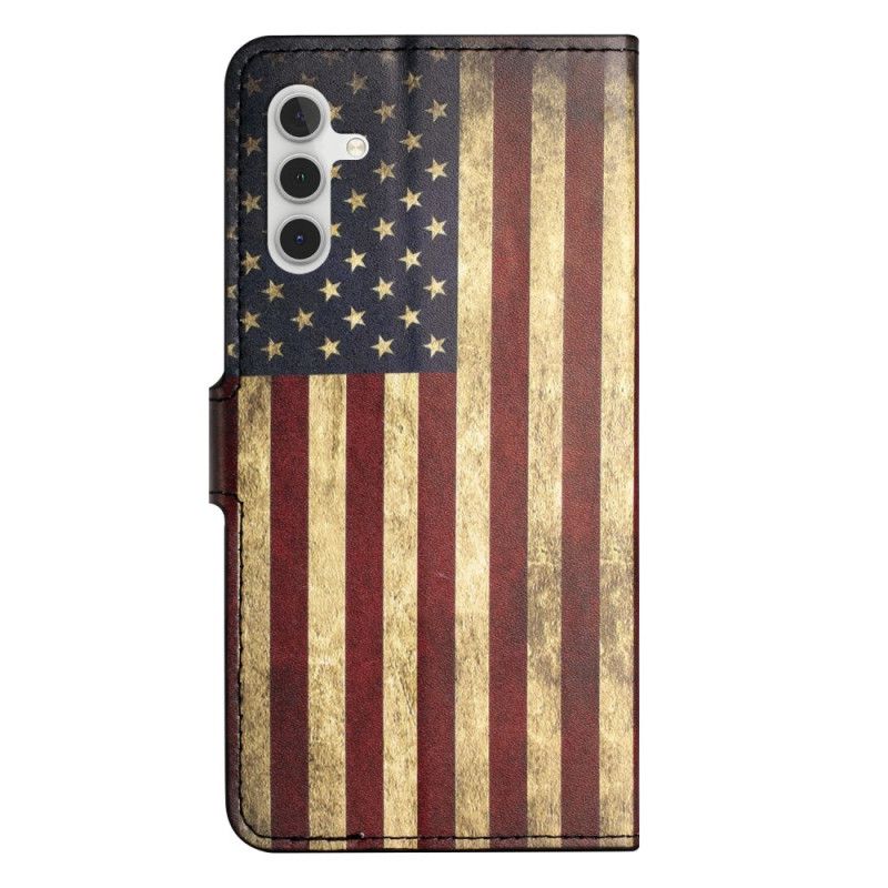 Flip Cover Samsung Galaxy S24 Plus 5g Vintage Amerikansk Flag