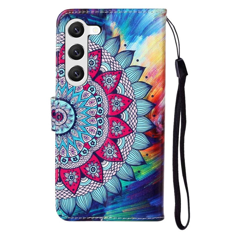 Flip Cover Til Samsung Galaxy S24 Plus 5g Mandala Blomst Med Rem