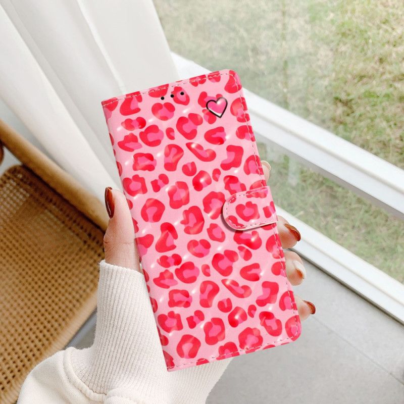 Flip Cover Til Samsung Galaxy S24 Plus 5g Pink Leopard Print Med Rem