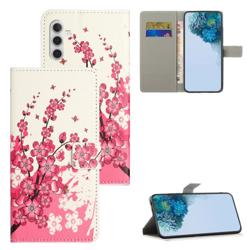 Flip Cover Til Samsung Galaxy S24 Plus 5g Tropiske Blomster