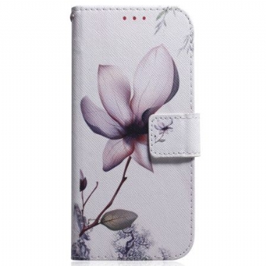 Læder Cover Samsung Galaxy S24 Plus 5g Lyserød Blomst