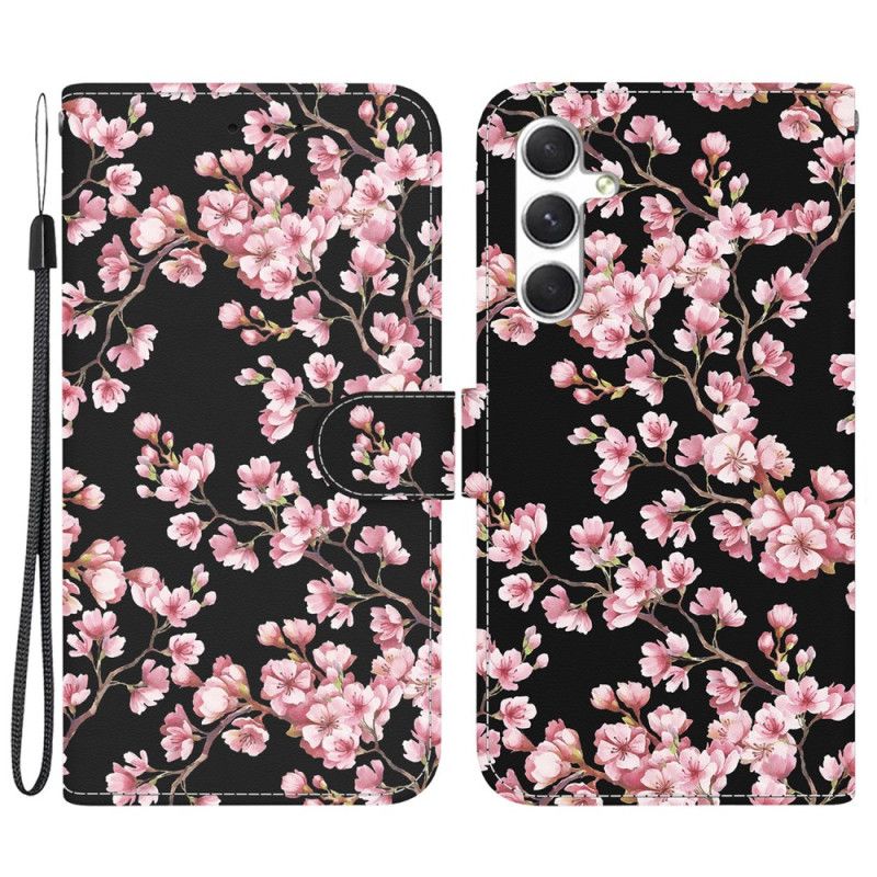 Læder Cover Samsung Galaxy S24 Plus 5g Omspændte Blommeblomster