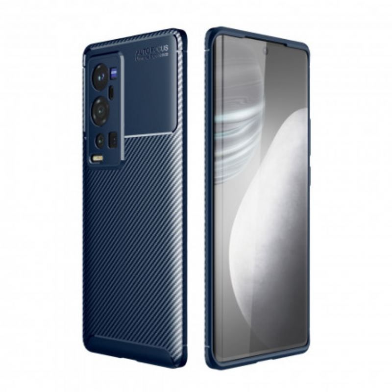 Cover Vivo X60 Pro Plus Fleksibel Kulfibertekstur