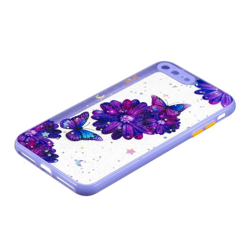 Cover iPhone 8 Plus / 7 Plus Lilla Blomster Og Sommerfugle