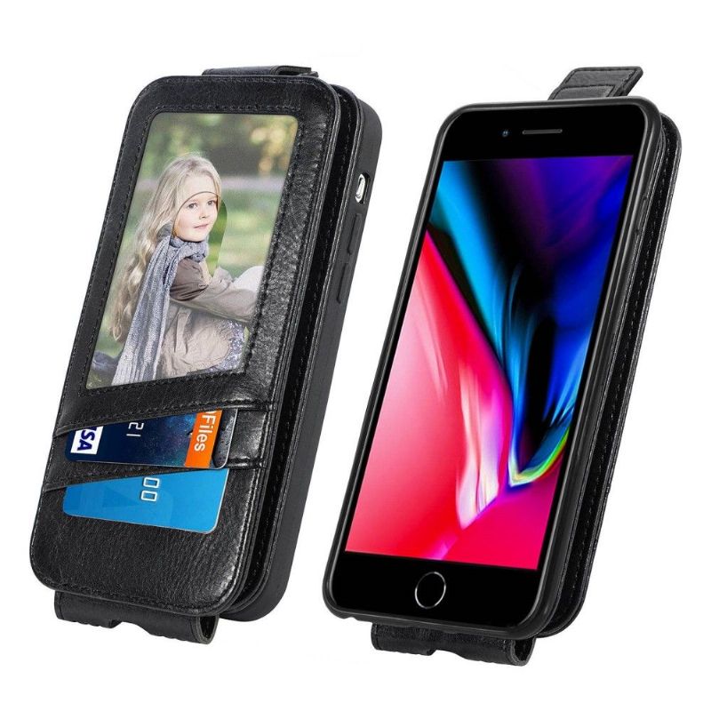 Flip Cover iPhone 8 Plus / 7 Plus Læder Cover Lodret Klapkortholder