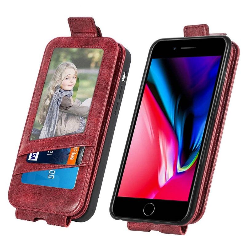 Flip Cover iPhone 8 Plus / 7 Plus Læder Cover Lodret Klapkortholder