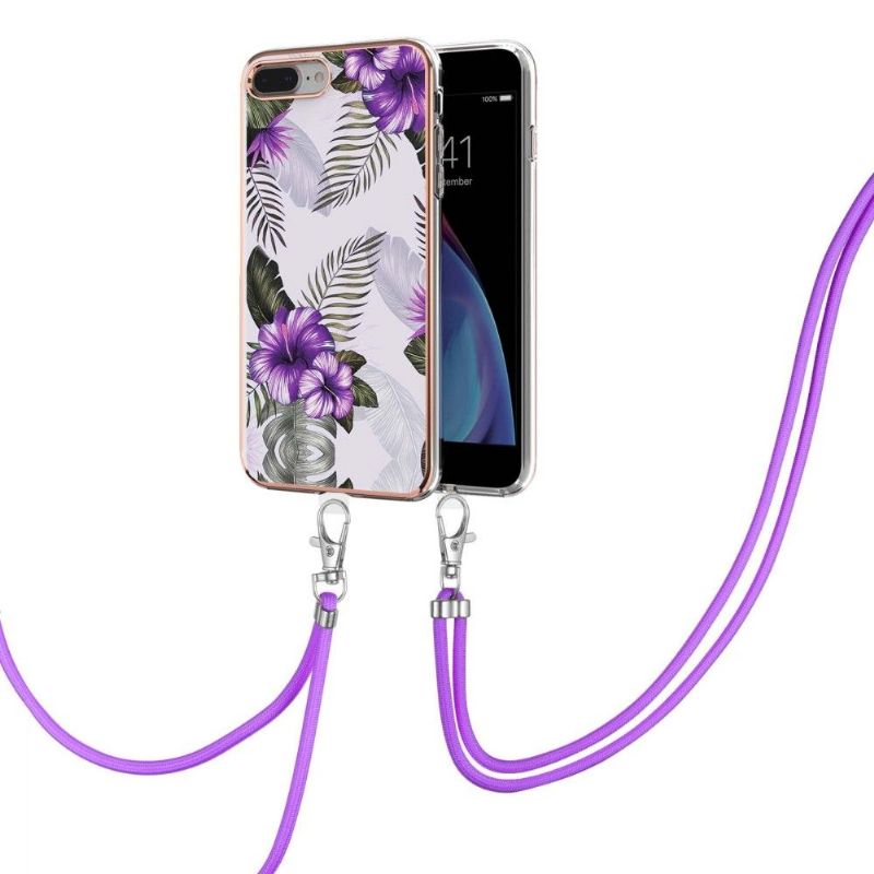 Mobilcover iPhone 8 Plus / 7 Plus Original Med Snor Eksotiske Blomster