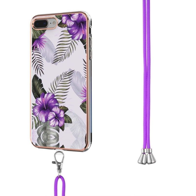 Mobilcover iPhone 8 Plus / 7 Plus Original Med Snor Eksotiske Blomster