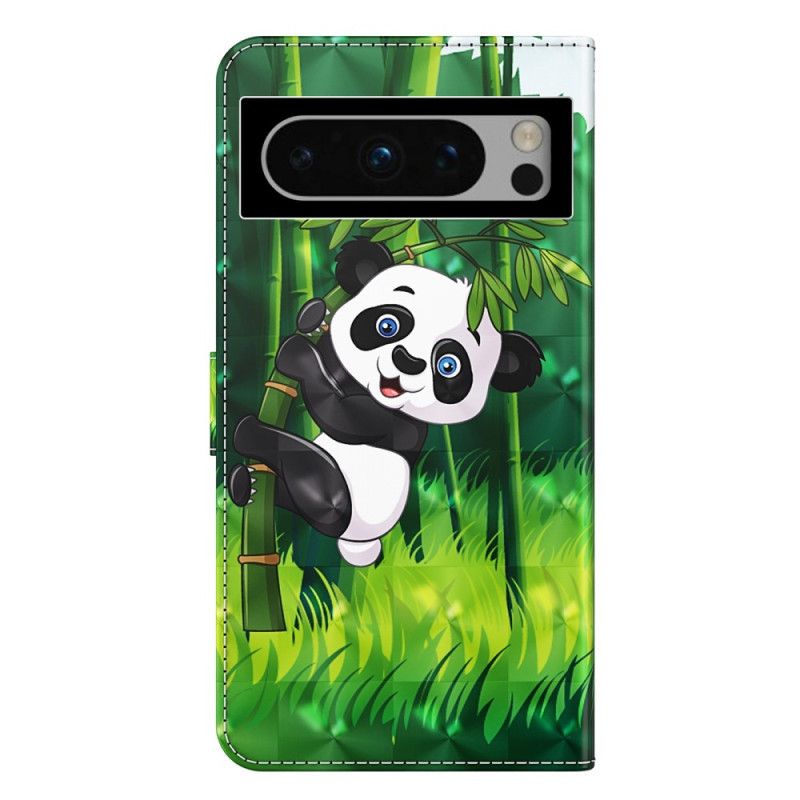 Flip Cover Til Google Pixel 8 Bambus Panda Med Rem