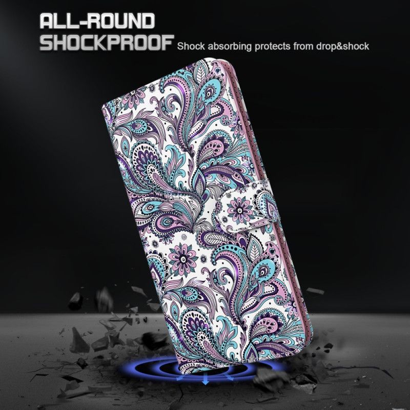 Læder Cover Google Pixel 8 Paisley Mønster Med Rem