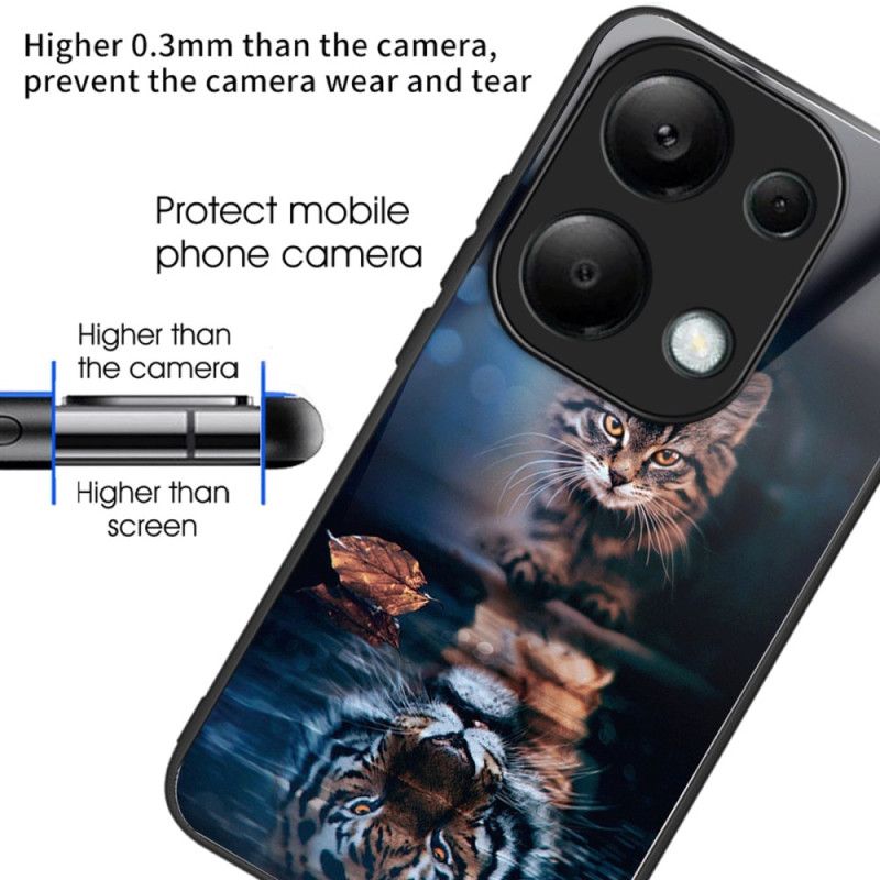 Cover Til Xiaomi Redmi Note 13 Pro 4g Kat Og Tiger Hærdet Glas