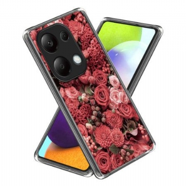 Cover Xiaomi Redmi Note 13 Pro 4g Røde Og Lyserøde Blomster