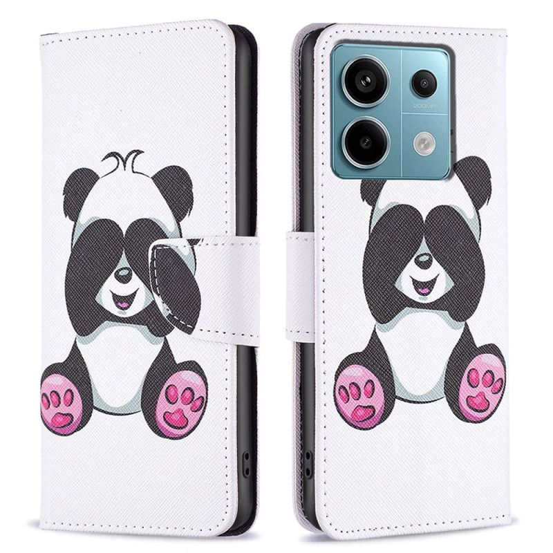 Flip Cover Til Xiaomi Redmi Note 13 Pro 4g Panda Mønster