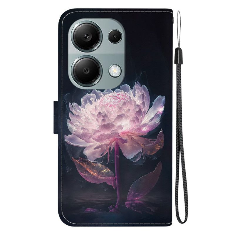 Flip Cover Xiaomi Redmi Note 13 Pro 4g Lilla Peony Strap Case