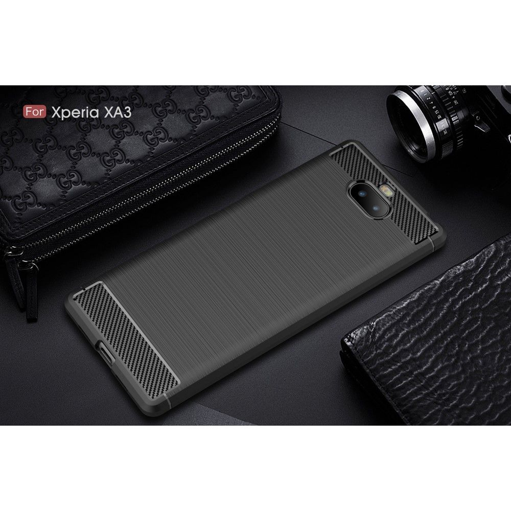 Cover Sony Xperia 10 Anti-fald Carbon Børstet Gel