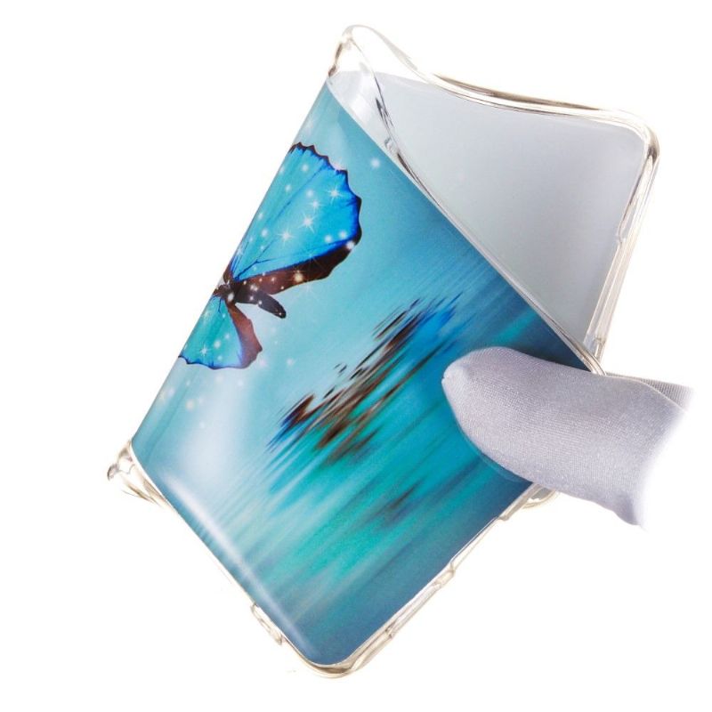 Cover Samsung Galaxy A40 Lysende Blå Sommerfugl