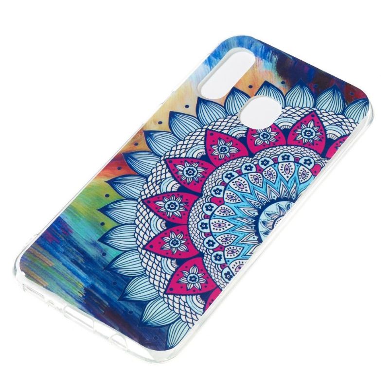 Cover Samsung Galaxy A40 Lysende Blomster Mandala