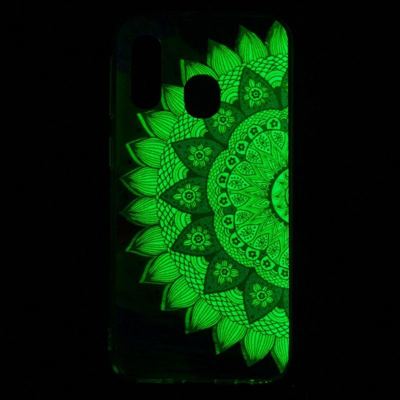 Cover Samsung Galaxy A40 Lysende Blomster Mandala