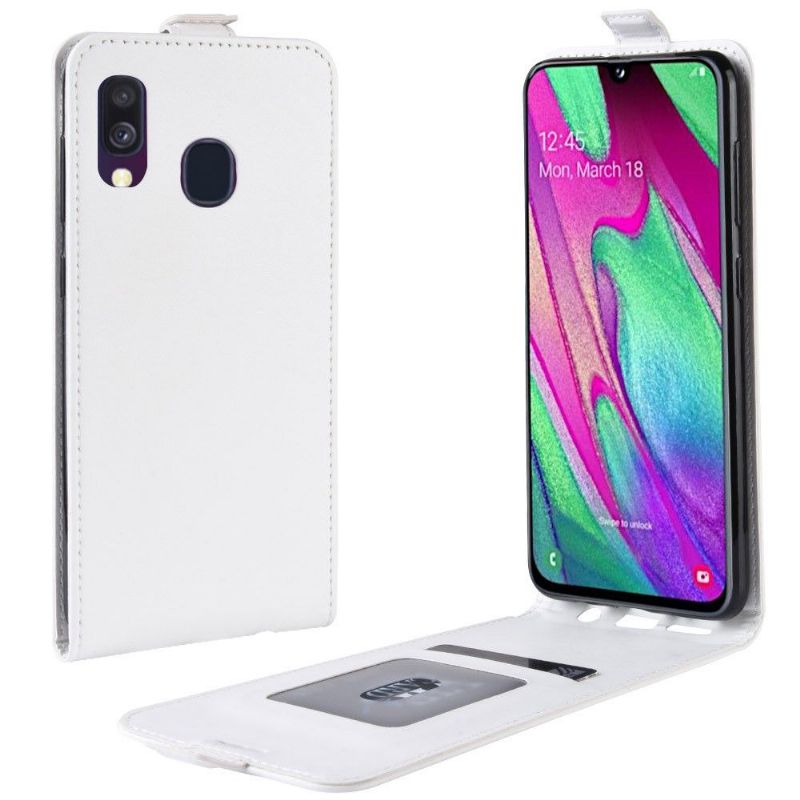 Etui Samsung Galaxy A40 Flip Cover Lodret Kunstlæder