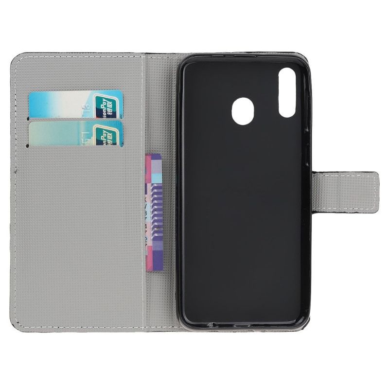 Etui Samsung Galaxy A40 Flip Cover Lotusblomst