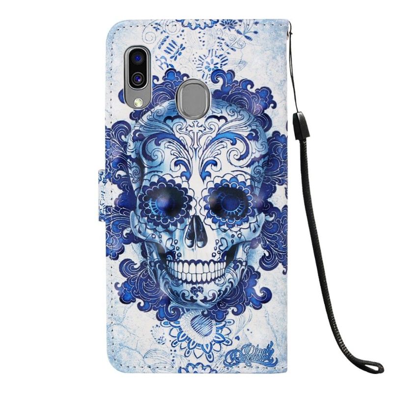 Flip Cover Samsung Galaxy A40 Hemming Calavera Mønster