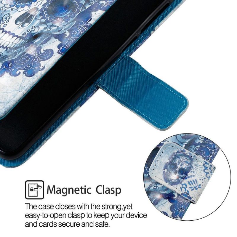 Flip Cover Samsung Galaxy A40 Hemming Calavera Mønster