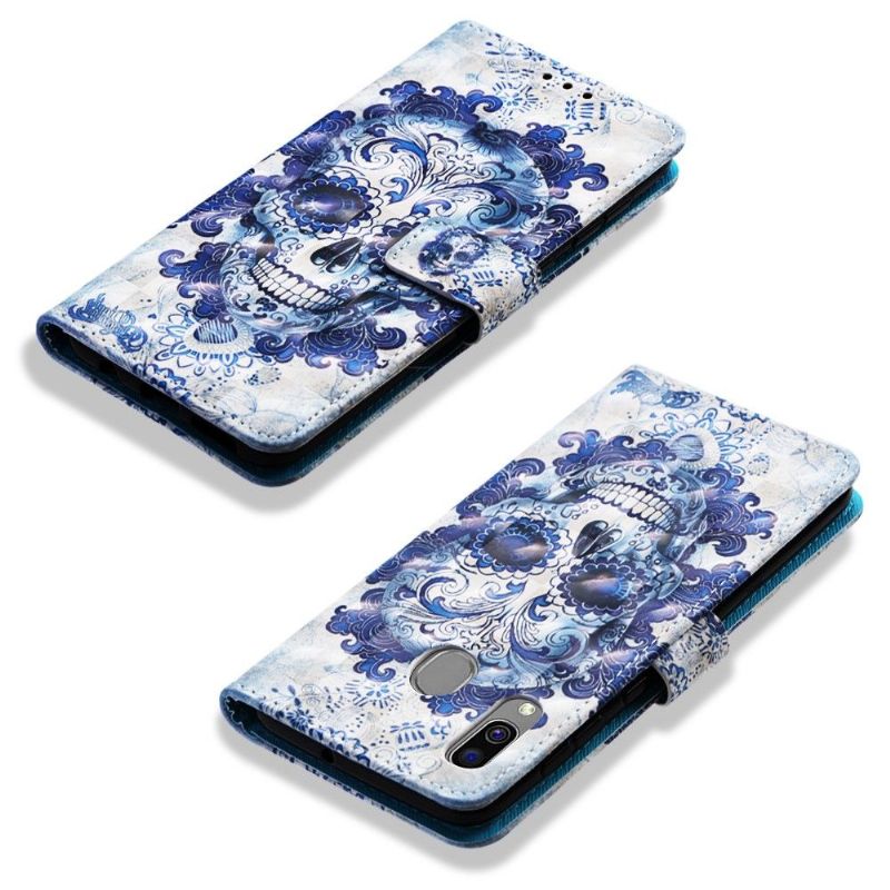 Flip Cover Samsung Galaxy A40 Hemming Calavera Mønster