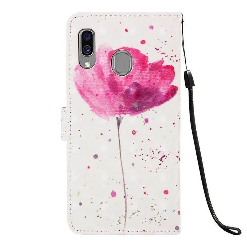 Flip Cover Samsung Galaxy A40 Lyserød Blomst