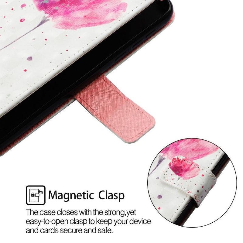 Flip Cover Samsung Galaxy A40 Lyserød Blomst