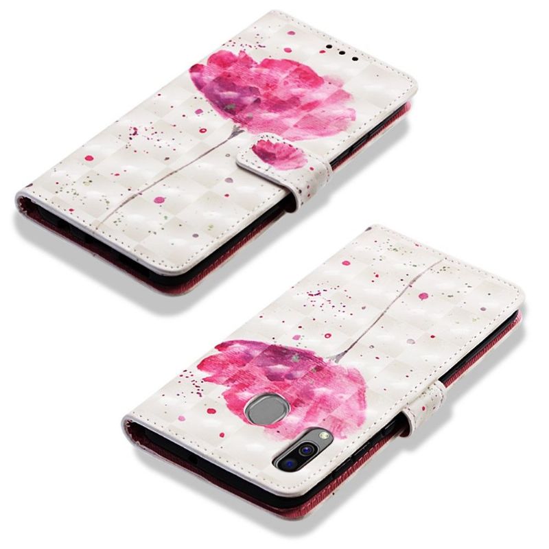 Flip Cover Samsung Galaxy A40 Lyserød Blomst