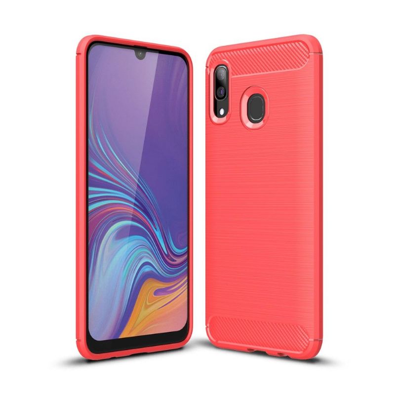 Mobilcover Samsung Galaxy A40 Carbon Børstet Gel