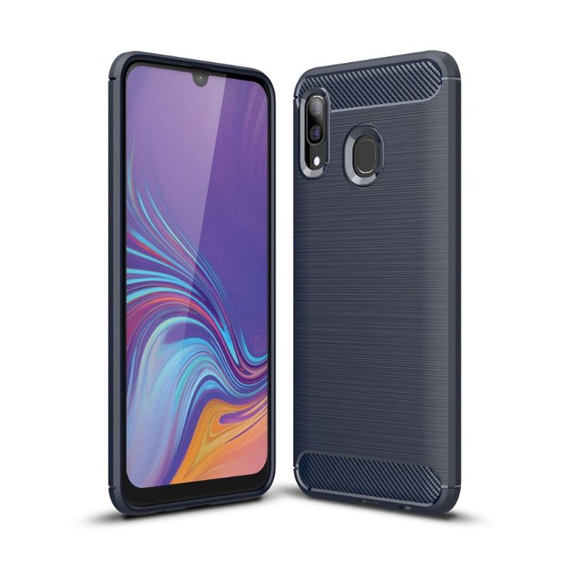 Mobilcover Samsung Galaxy A40 Carbon Børstet Gel