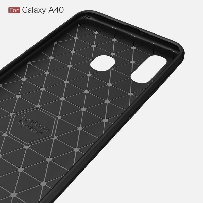 Mobilcover Samsung Galaxy A40 Carbon Børstet Gel