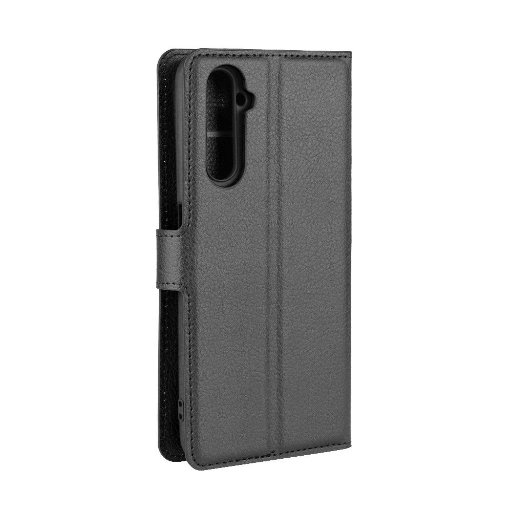 Flip Cover Realme 6 Pro Hemming Punge Etui Læderstil - Sort