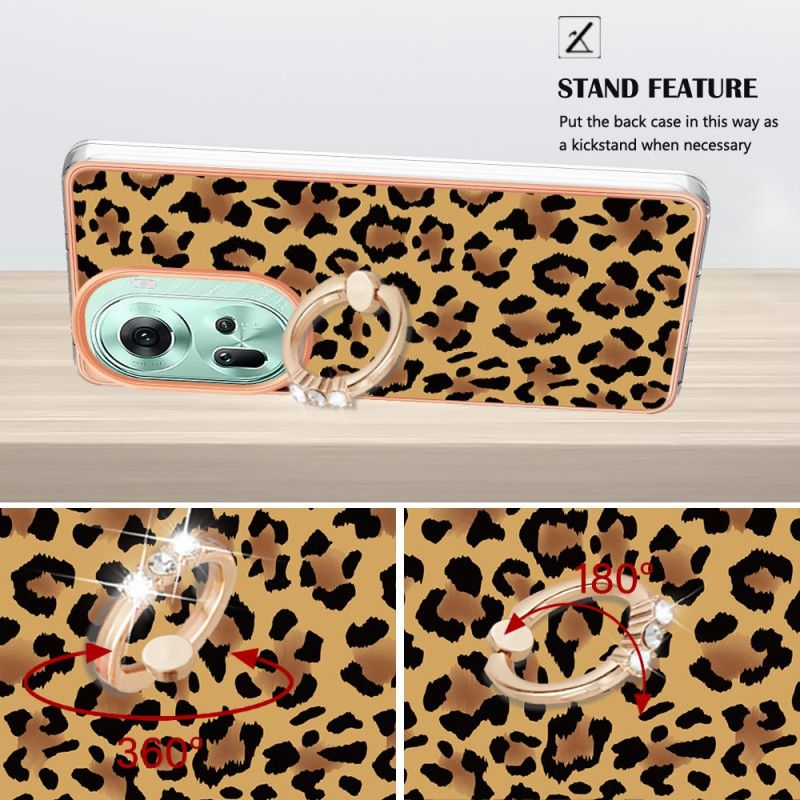 Cover Oppo Reno 11 5g Leopardprint Ringholder