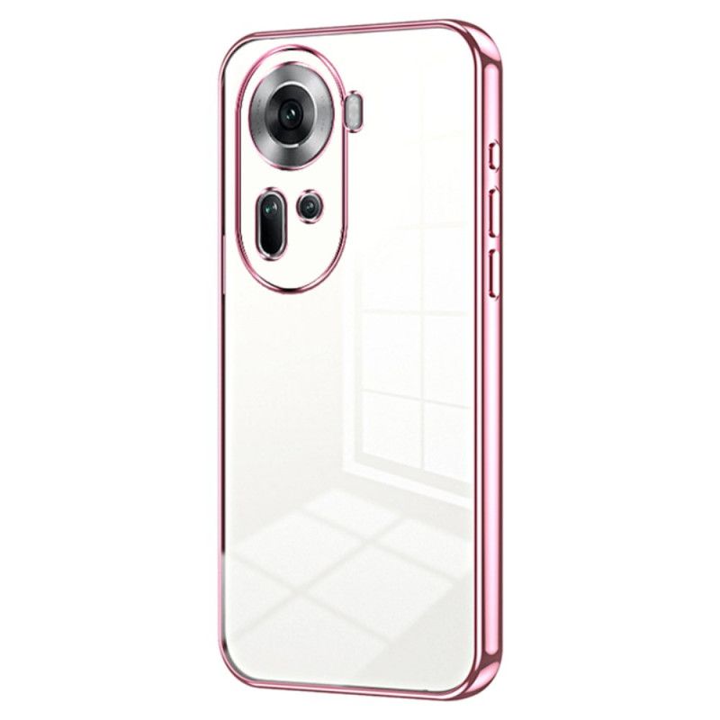 Cover Oppo Reno 11 5g Telefon Etui Gennemsigtige Metalliske Kanter