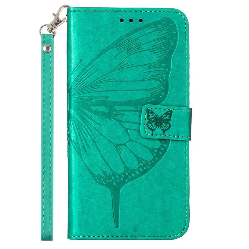 Flip Cover Oppo Reno 11 5g Blomstersommerfugl Med Rem