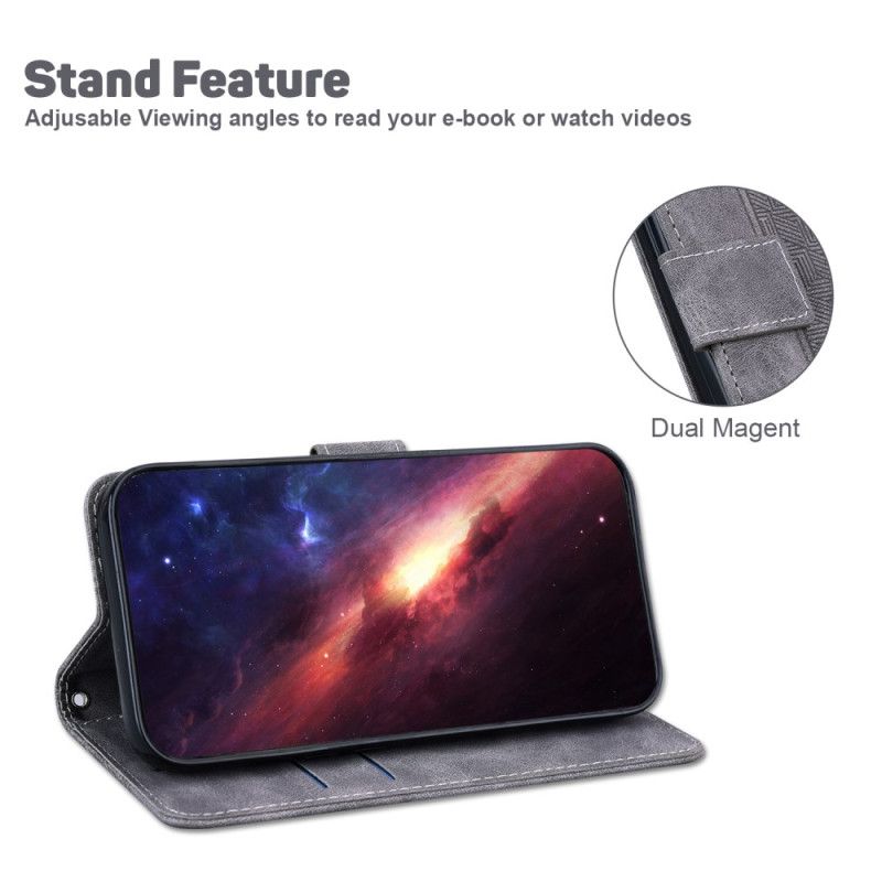 Flip Cover Oppo Reno 11 5g Strappy Vævet Mønster