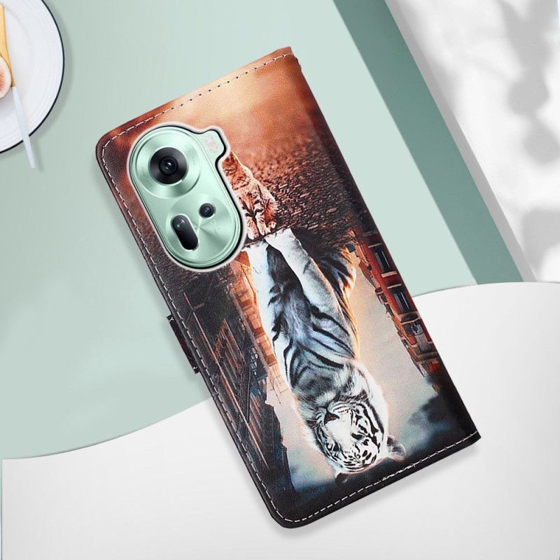 Læder Cover Oppo Reno 11 5g Telefon Etui Killingedrøm