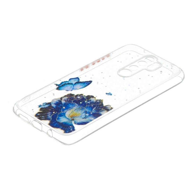Cover Xiaomi Redmi Note 8 Pro Blå Blomster Og Sommerfugle