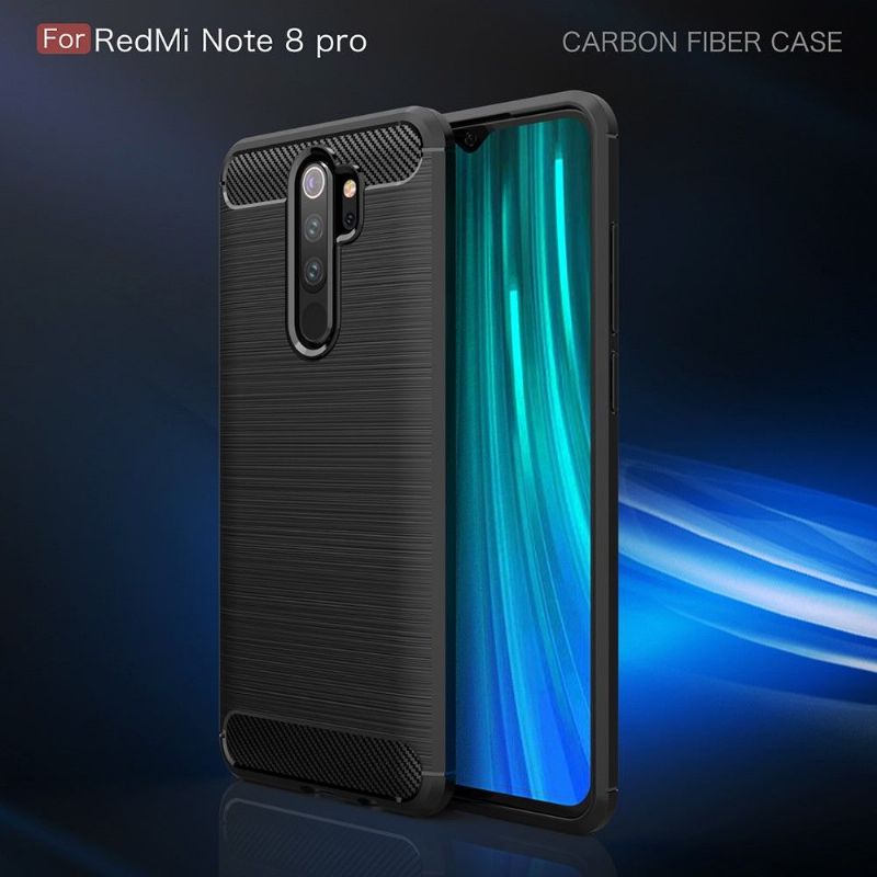 Cover Xiaomi Redmi Note 8 Pro Hemming Carbon Børstet Gel