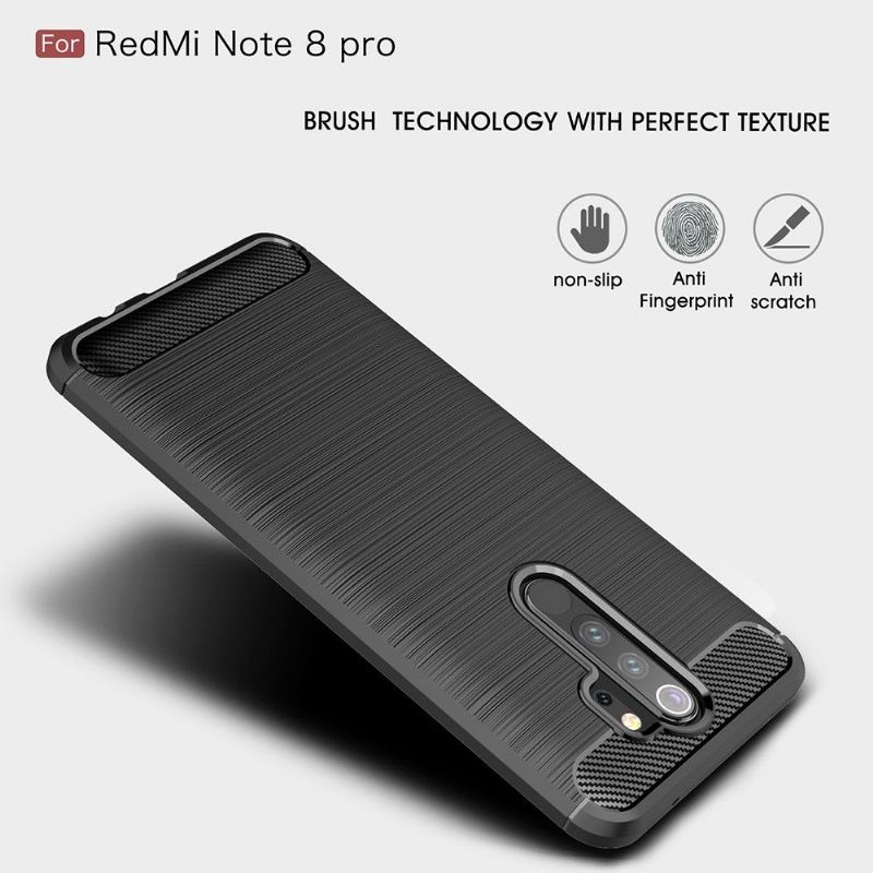 Cover Xiaomi Redmi Note 8 Pro Hemming Carbon Børstet Gel