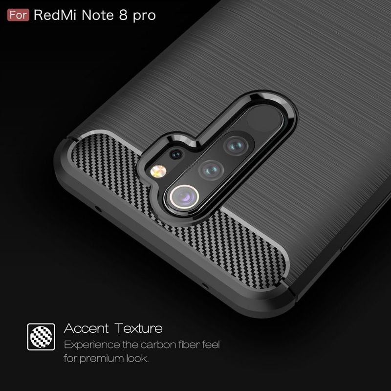 Cover Xiaomi Redmi Note 8 Pro Hemming Carbon Børstet Gel