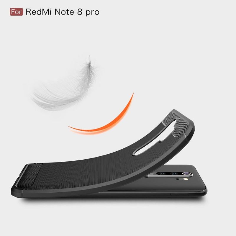 Cover Xiaomi Redmi Note 8 Pro Hemming Carbon Børstet Gel