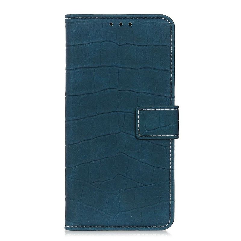 Flip Cover Xiaomi Redmi Note 8 Pro Hemming Croc-effekt I Kunstlæder